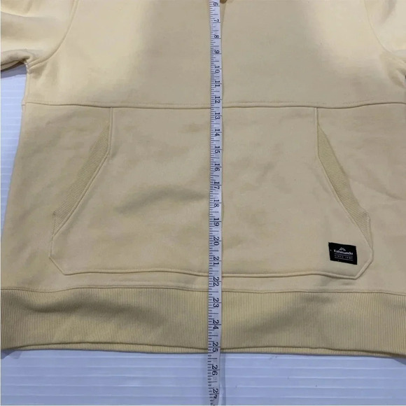 KATHMANDU Hooded Sweatshirt Unisex Size Medium butter Yellow Cotton Blend Soft - Picture 6 of 9